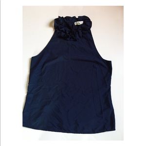 High neck ruffled blouse